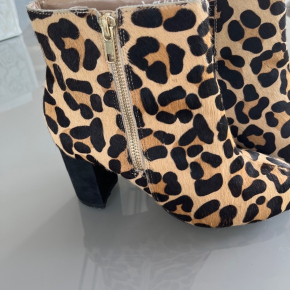 Ankle boots real fur calf hair léopard print - Picture 2 of 11